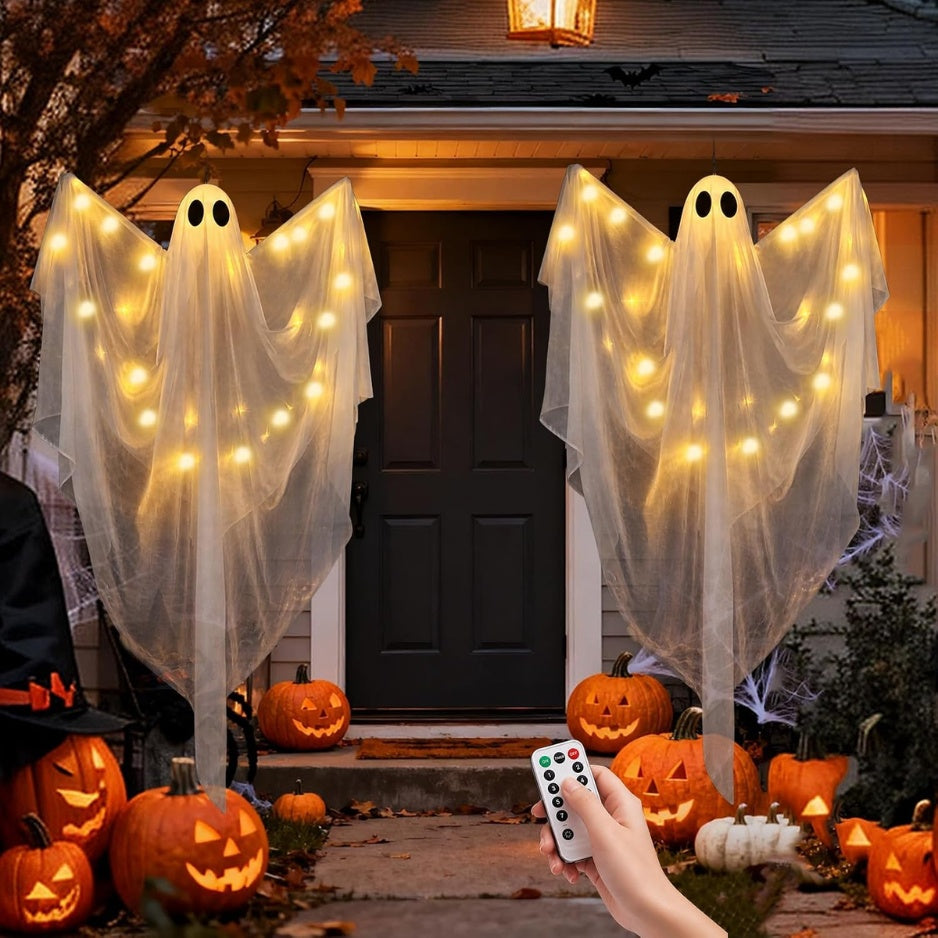 Hanging Ghosts — Remote Lighted, 2 Pack