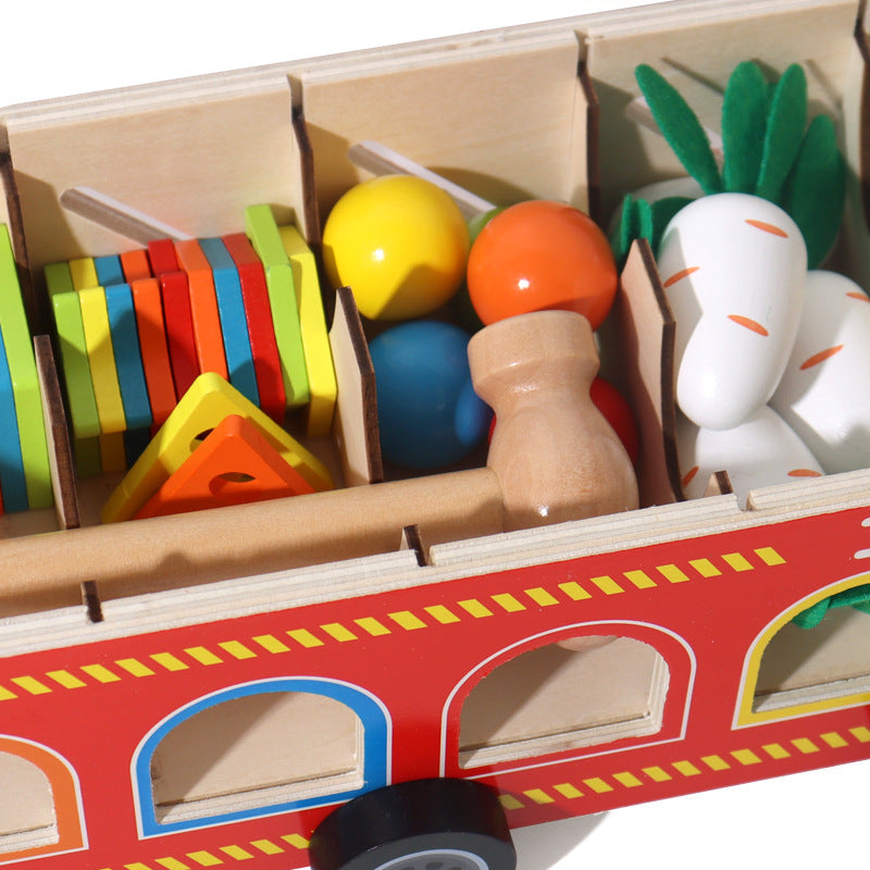 Jeu Montessori 4-en-1 en Bois – Motricité & Logique