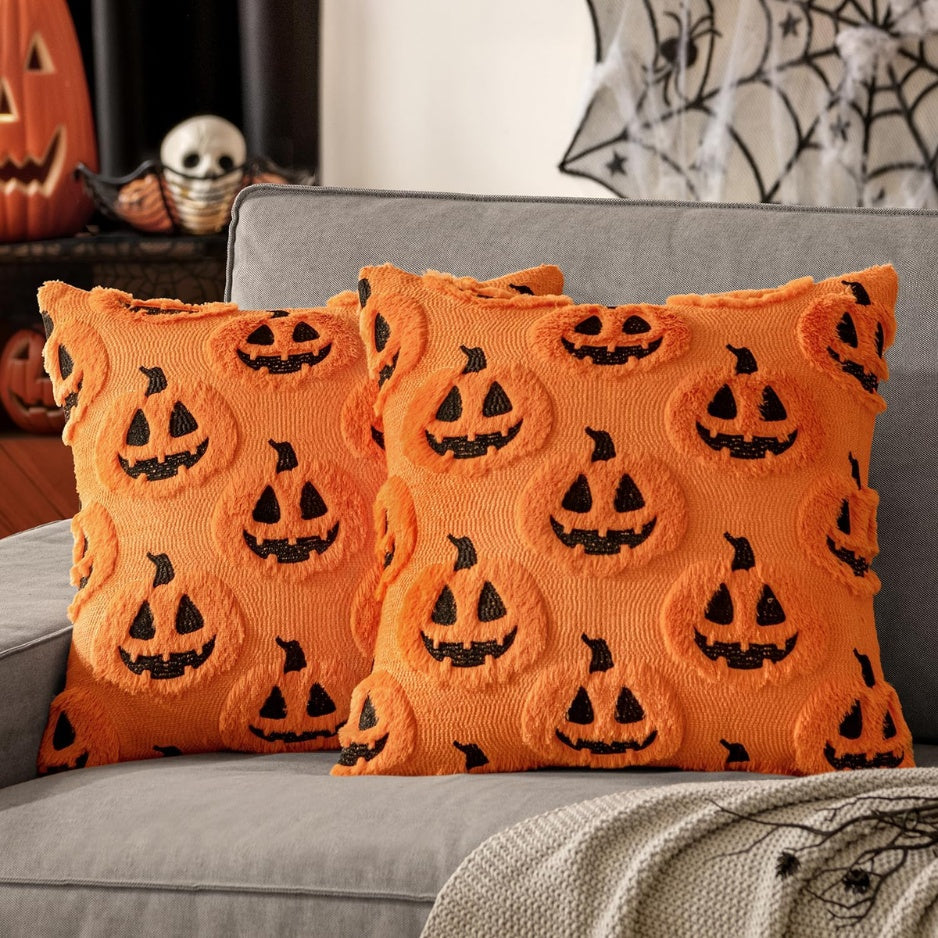 Pumpkin Velvet Pillow Covers — 2 Pack