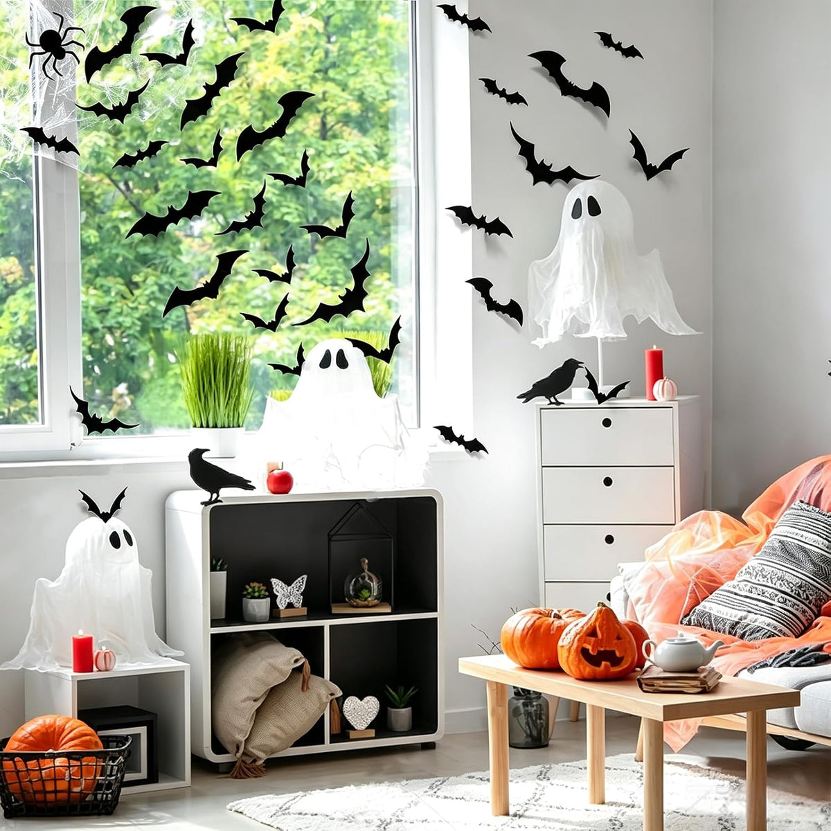 3D Black Bat Wall Set — 100 Pieces — product image 1