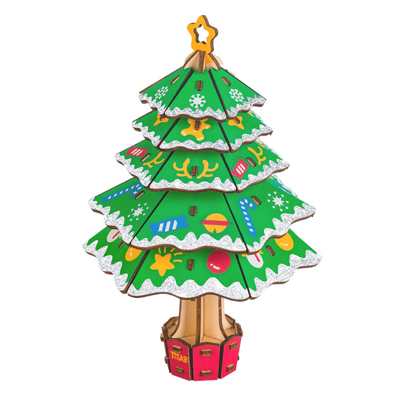 Puzzle 3D Sapin de Noël en Bois – Maquette à Construire 🎄