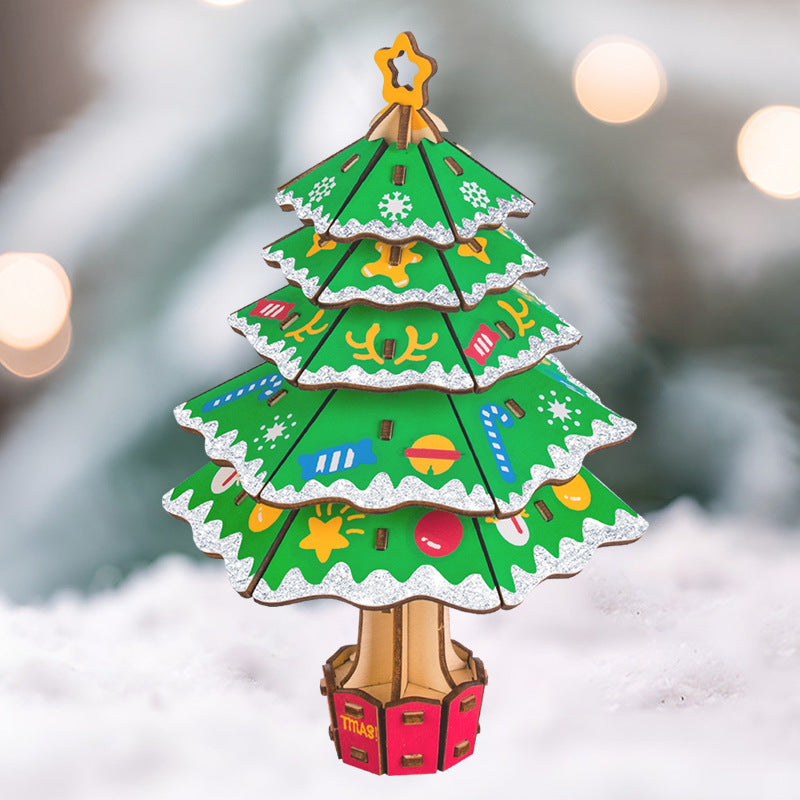 Puzzle 3D Sapin de Noël en Bois – Maquette à Construire 🎄