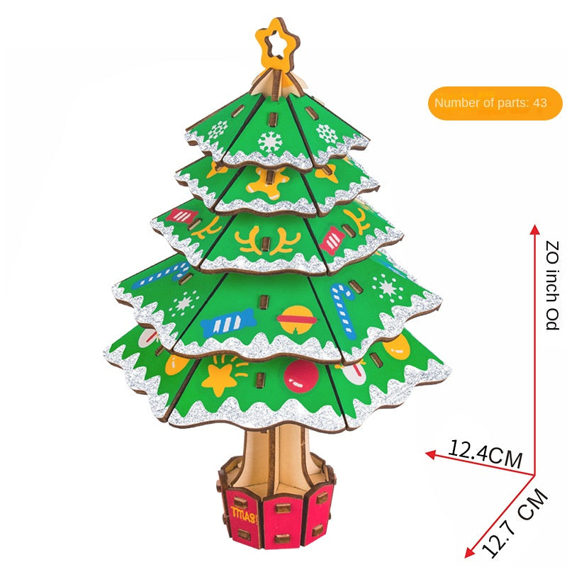 Puzzle 3D Sapin de Noël en Bois – Maquette à Construire 🎄