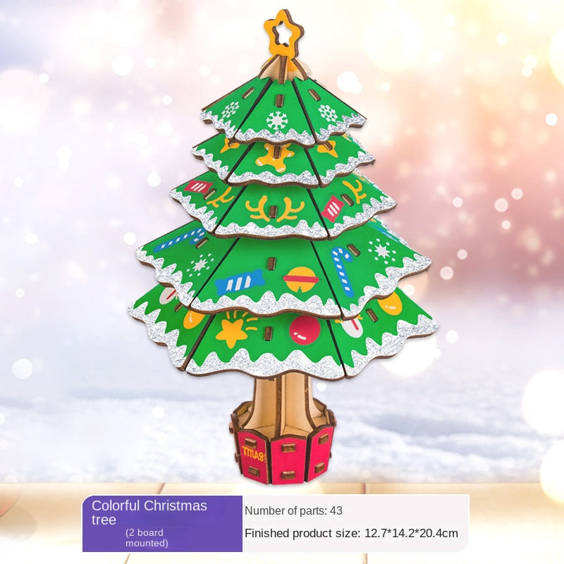 Puzzle 3D Sapin de Noël en Bois – Maquette à Construire 🎄