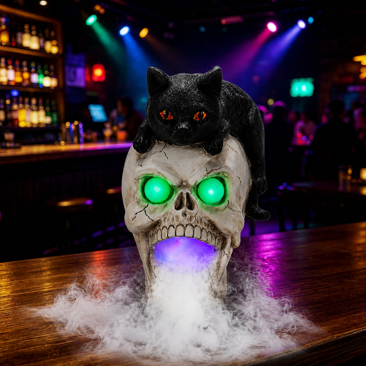 Black Cat & Skull — LED Fog Display
