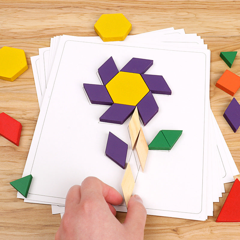 Tangram en Bois – Jeu de Logique & Créativité