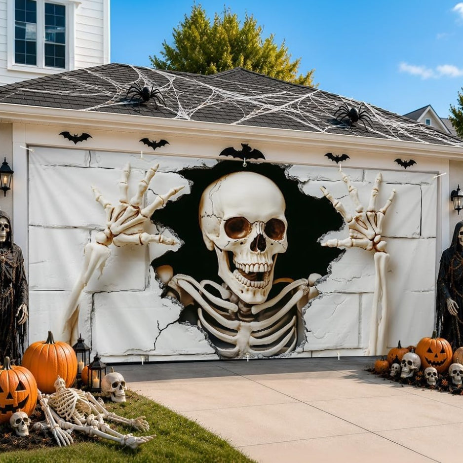 Giant Skull Garage Door Backdrop — 6 × 13 FT — product image 1