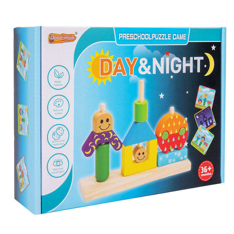 Jeu de Construction Bois – Défi Jour & Nuit
