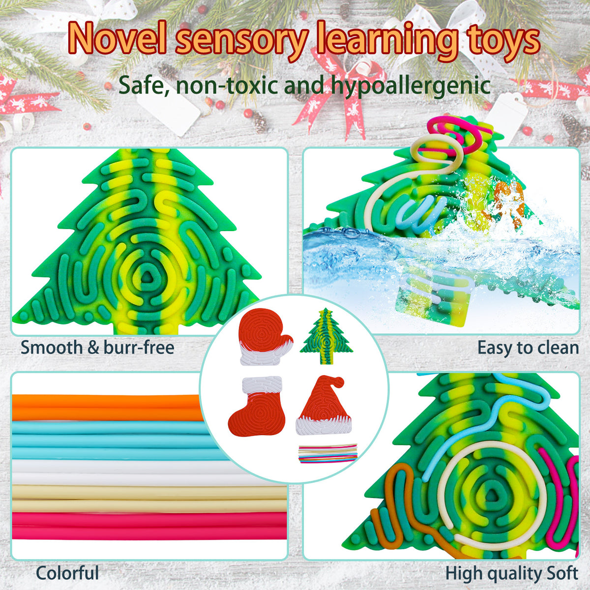 Puzzle Sensoriel de Noël en Silicone 🎄