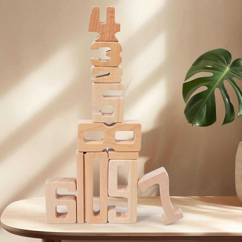Blocs de Construction Montessori en Hêtre – Nombres