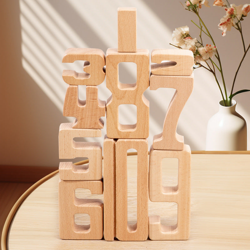 Blocs de Construction Montessori en Hêtre – Nombres