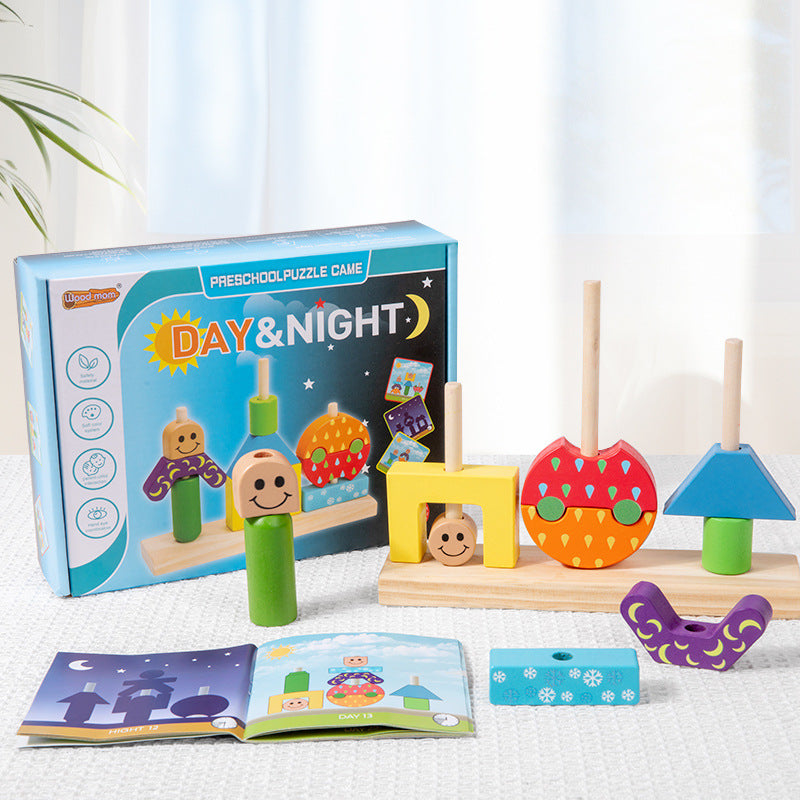 Jeu de Construction Bois – Défi Jour & Nuit