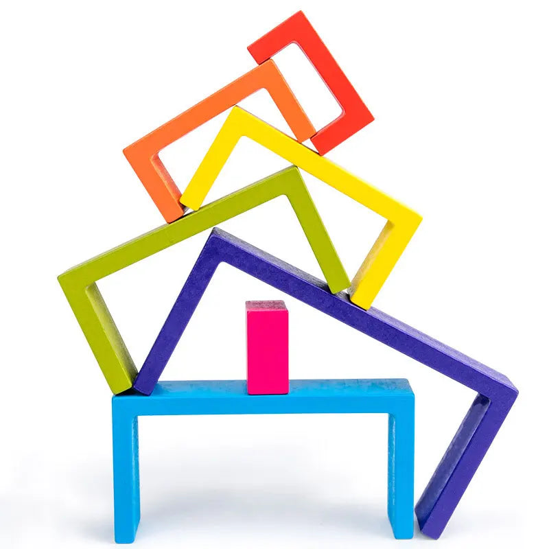 Arc-en-Ciel en Bois – Jeu de Construction Créatif