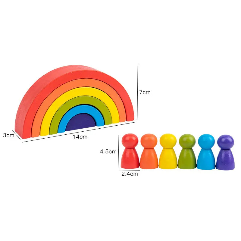Arc-en-Ciel en Bois – Jeu de Construction Créatif