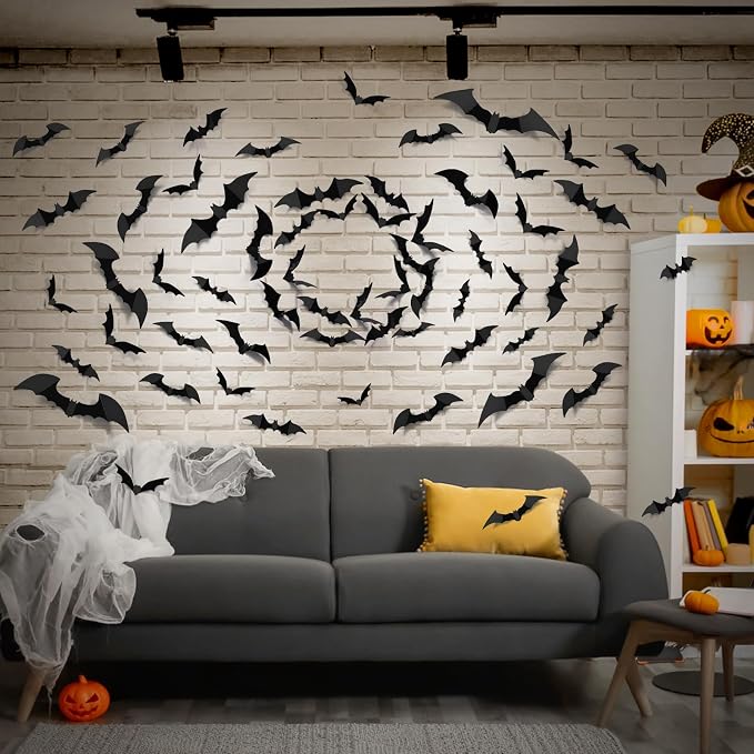 3D Black Bat Wall Set — 100 Pieces — product image 2