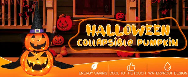 Collapsible Pumpkin Lantern — 3FT, 50 LED — product image 3