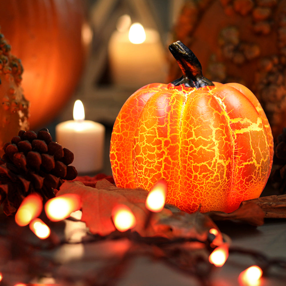 Resin Pumpkin Lantern — Autumn Glow